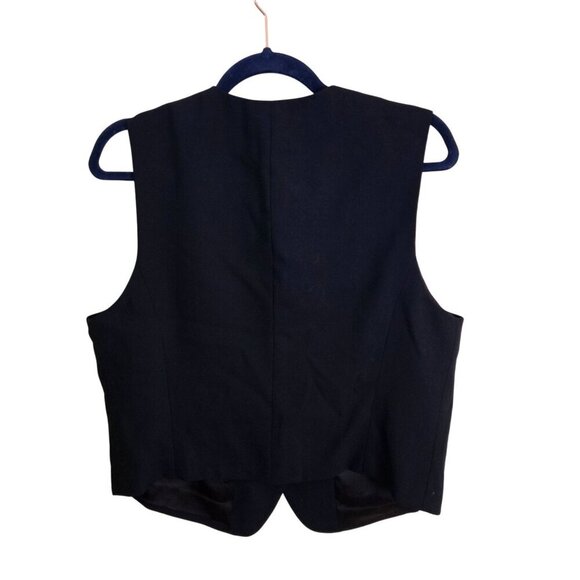 Liz Claiborne Vintage Navy Wool Embroidered Crests Gold Button Vest Size 10 - Picture 2 of 6